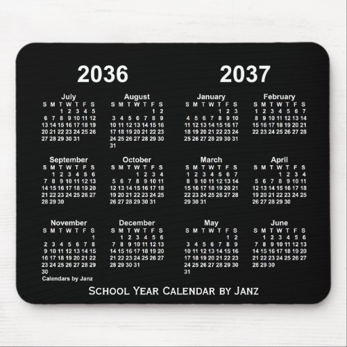 2036_2037 Neon School Year Calendar by Janz Mouse Pad