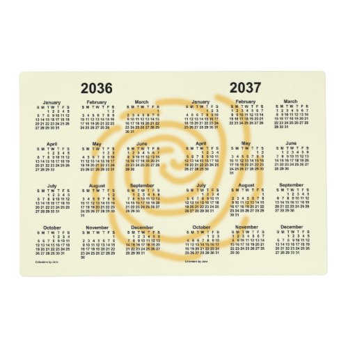 2036_2037 Sunny Days 2 Year Calendar by Janz Placemat