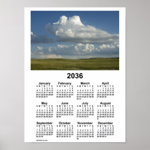 2036 Nebraska Sandhills Calendar by Janz Poster