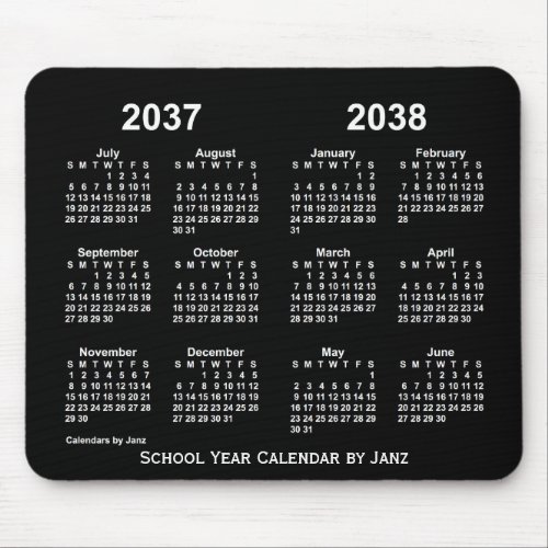 2037_2038 Neon School Year Calendar by Janz Mouse Pad
