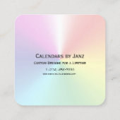 2037 Rainbow Shimmer Calendar by Janz Square Business Card (Back)