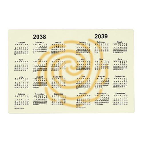2038_2039 Sunny Days 2 Year Calendar by Janz Placemat