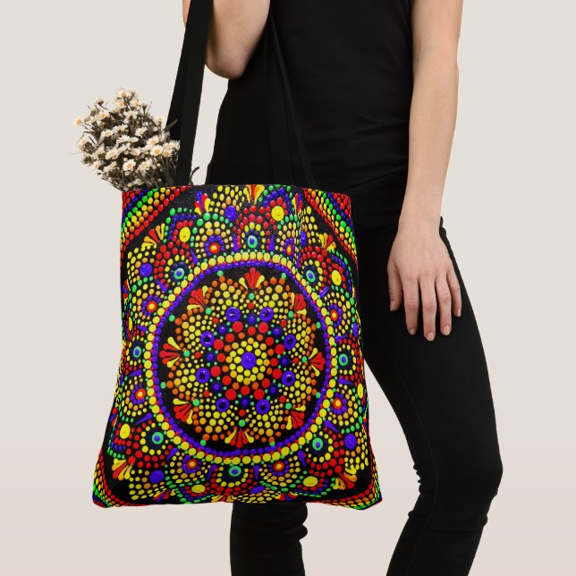 203 - Red Mandala -  Tote Bag (Close Up)