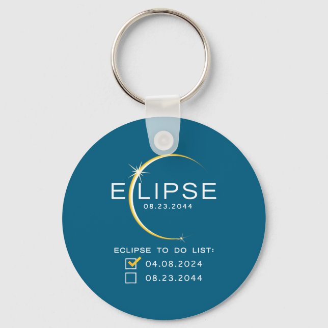 2044 Total Solar Eclipse Checklist Keychain (Front)