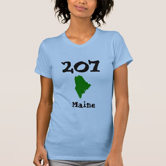 207, Area Code of Maine, Kittery, Mt Desert Island T-Shirt (Front)