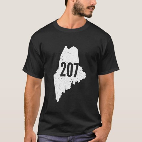 207 Maine State Area Code Outline Pride T_Shirt