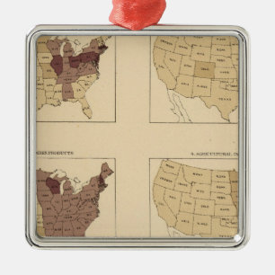 207 Manufactures/sq mile Metal Ornament