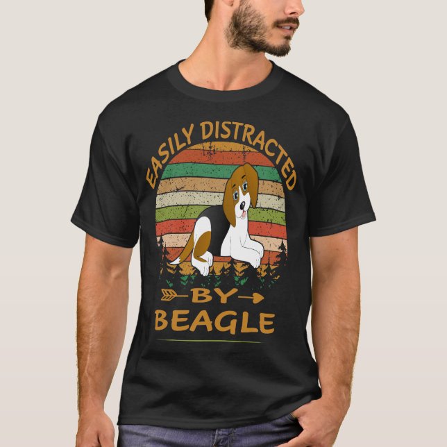 209 Easily Distracted By Beagle T-Shirt (Front)