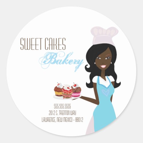 20 _ 15  African American Baker Address Stickers