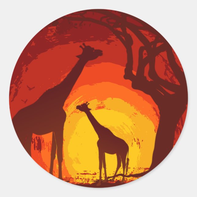 20 - 1.5  Envelope Seal African Safari Giraffe Sun (Front)