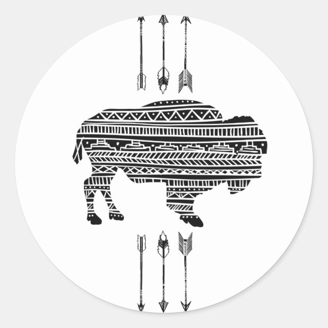 20 - 1.5  Envelope Seal Boho Buffalo Tribal Patter (Front)