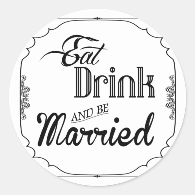 20 - 1.5  Envelope Seal Eat Drink Be Married White (Front)