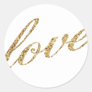 20 - 1.5  Envelope Seal Gold Foil Glitter Love