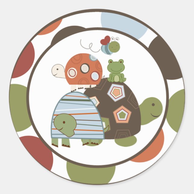 20 - 1.5" Envelope Seal Laguna Beach Turtle Frog (Front)