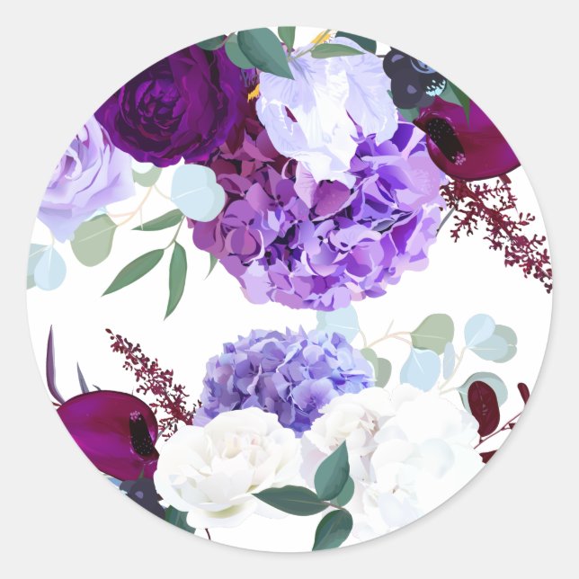 20 - 1.5  Envelope Seal Lavender Hibiscus on Whi (Front)