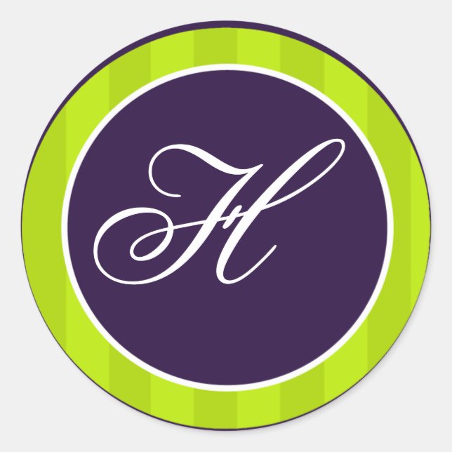 20 - 1.5"  Envelope Seal Lime Green & Purple (Front)