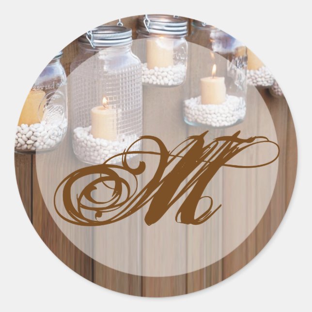 20 - 1.5  Envelope Seal Mason Jar Candle Lights (Front)