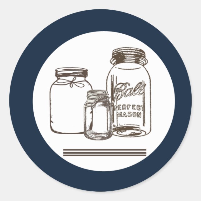 20 - 1.5  Envelope Seal Mason Jar Country Rustic (Front)