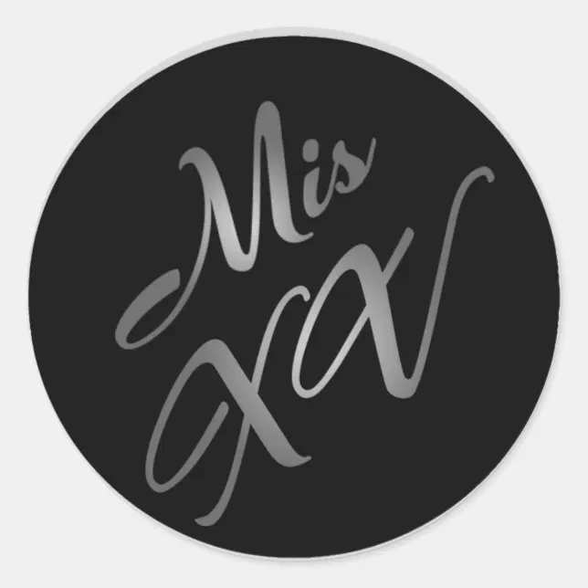 20 - 1.5 Envelope Seal Mis XV Silv Black Party | Zazzle 20 - 1.5  Envelope Seal Mis XV Silv Black Party | Zazzle