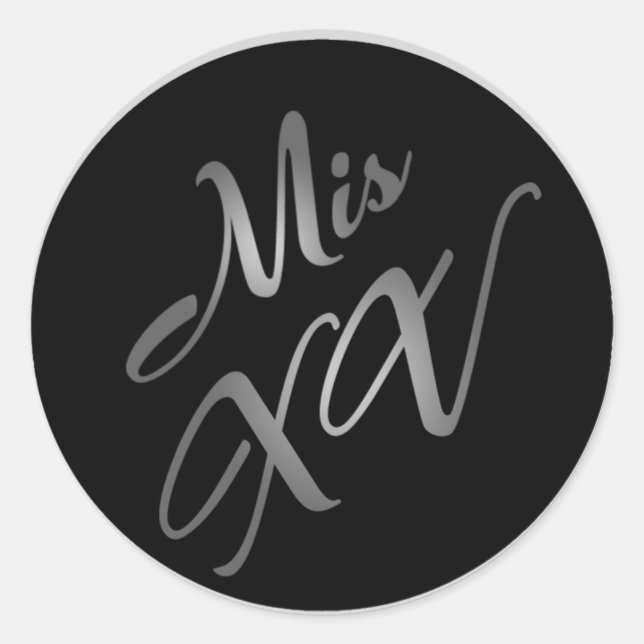 20 - 1.5"  Envelope Seal Mis XV Silv Black Party (Front)