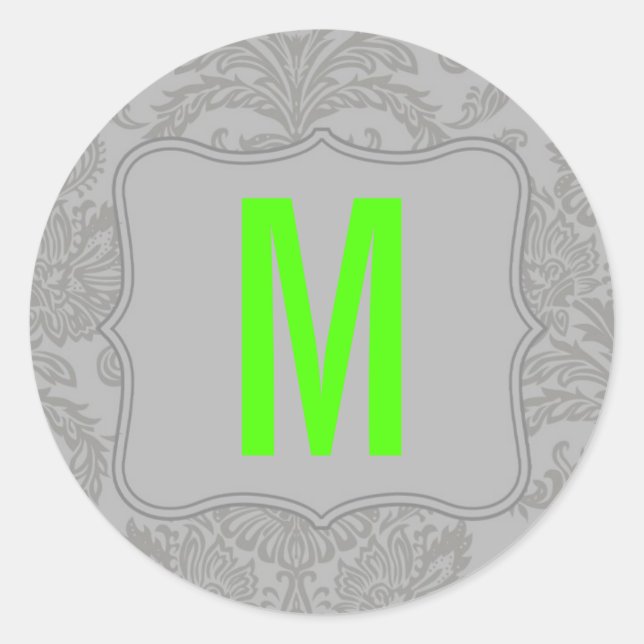 20 - 1.5  Envelope Seal Modern Gray Damask Lace (Front)