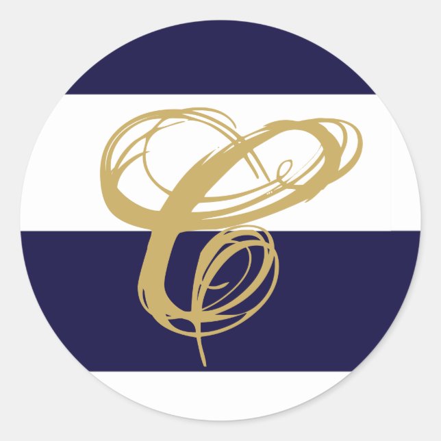 20 - 1.5  Envelope Seal Modern Stripe Navy White (Front)