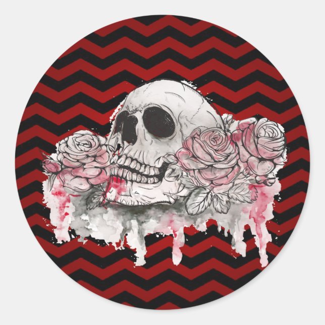 20 - 1.5  Envelope Seal skull Rose Gothic Chevron (Front)