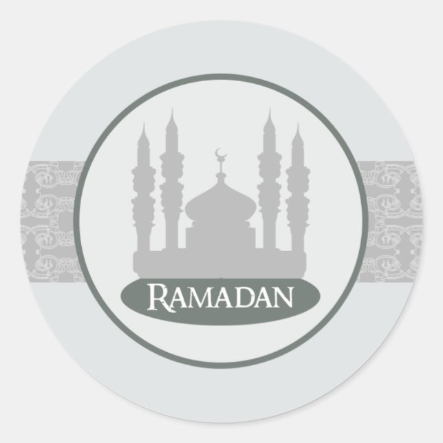 20 - 1.5" Envelope Sticker Soft Blue Islamic Ramad (Front)