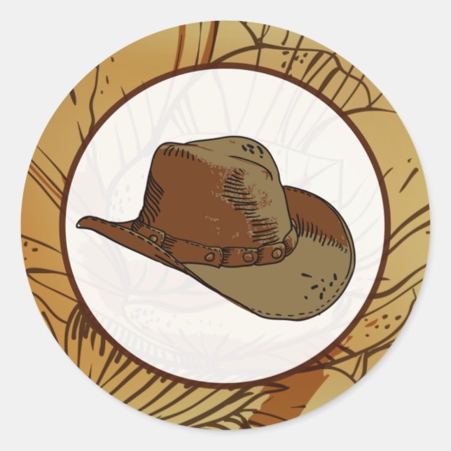 20 - 1.5" Envelope Sticker Western Cowgirl Hat/Boo (Front)