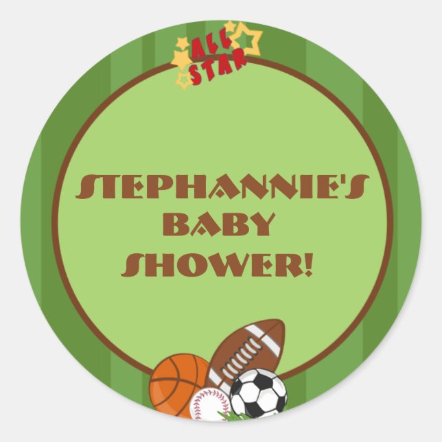 20 - 1.5"  Favor Stickers All-Star Green (Front)