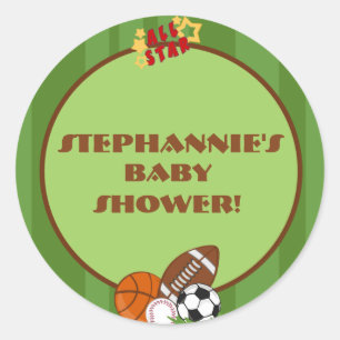 20 - 1.5"  Favor Stickers All-Star Green