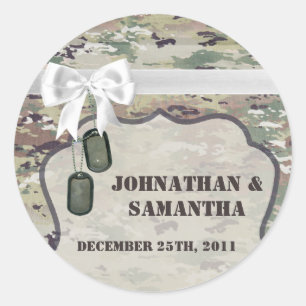 20 - 1.5"  Favor Stickers Army OCP Camo Uniform