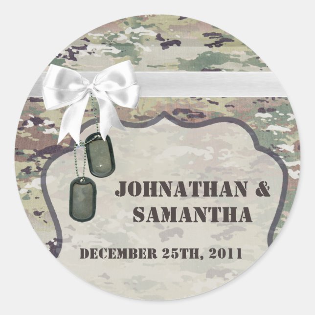 20 - 1.5"  Favor Stickers Army OCP Camo Uniform (Front)