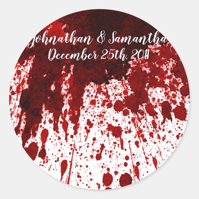 20 - 1.5" Favor Stickers Blood Splatter Vampire Go (Front)