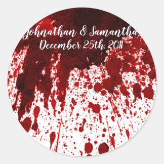 20 - 1.5" Favor Stickers Blood Splatter Vampire Go