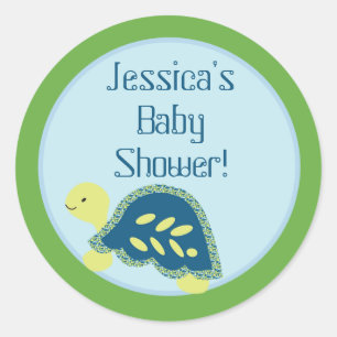 20 - 1.5"  Favor Stickers Blue Sea Turtles