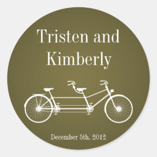 20 - 1.5" Favor Stickers Brown Double Bike