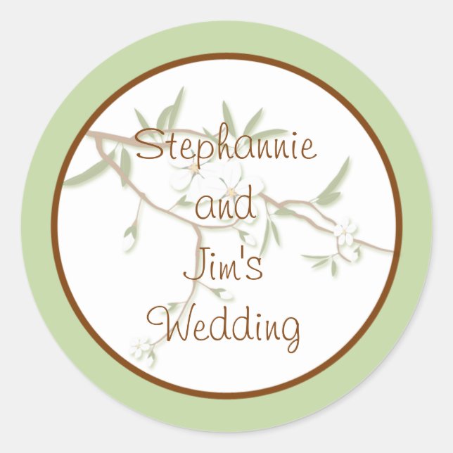 20 - 1.5" Favor Stickers Dogwood Flowers (Front)