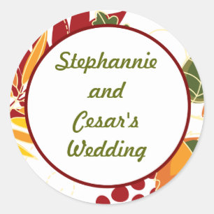 20 - 1.5" Favor Stickers Fall Foliage Leaves