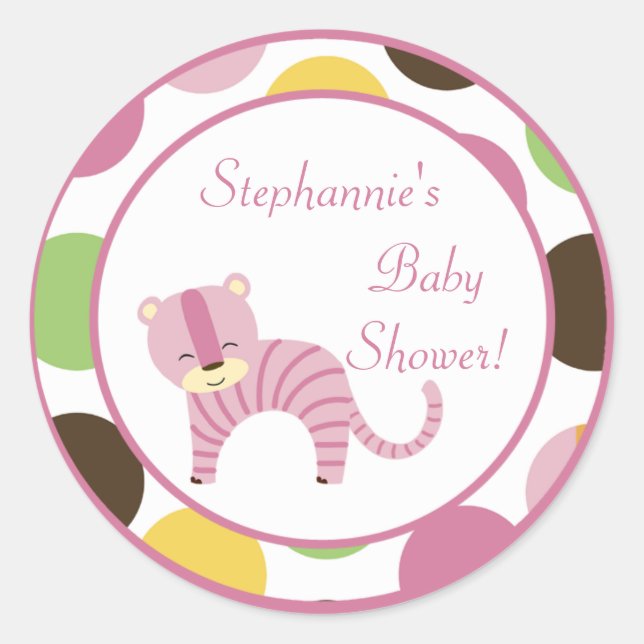 20 - 1.5"  Favor Stickers Jungle Queen Tiger Safar (Front)