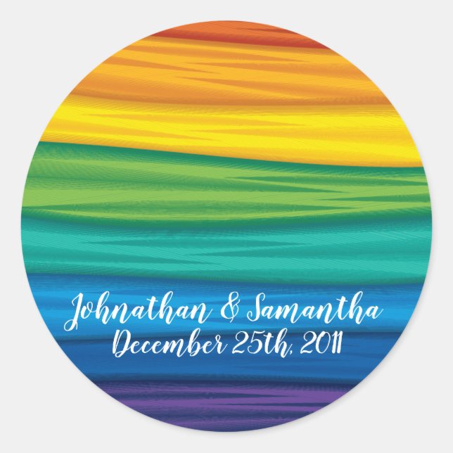 20 - 1.5" Favor Stickers  lgbtq rainbow flag lesbi (Front)