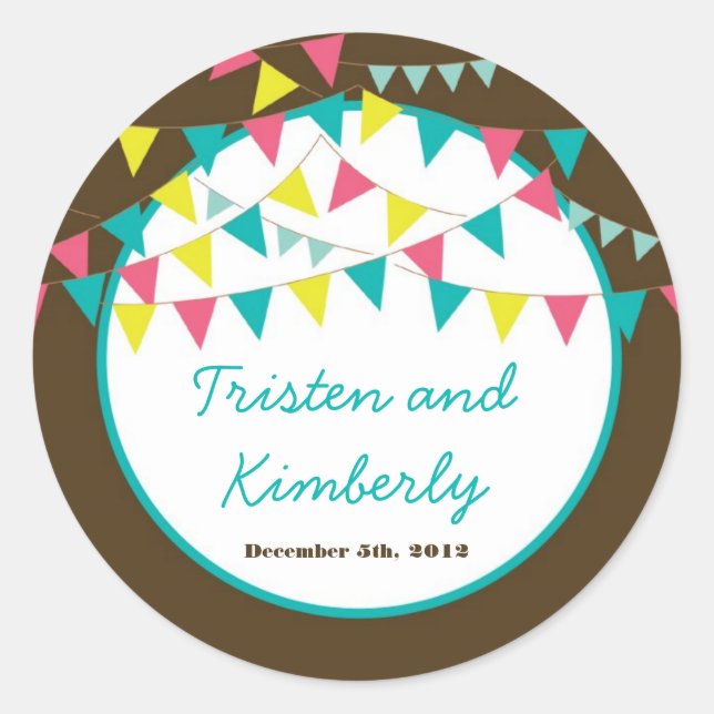 20 - 1.5"  Favor Stickers Lovers Bike Bicycle Carn (Front)