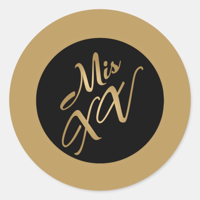 20 - 1.5"  Favor Stickers Mis XV Gold (Front)