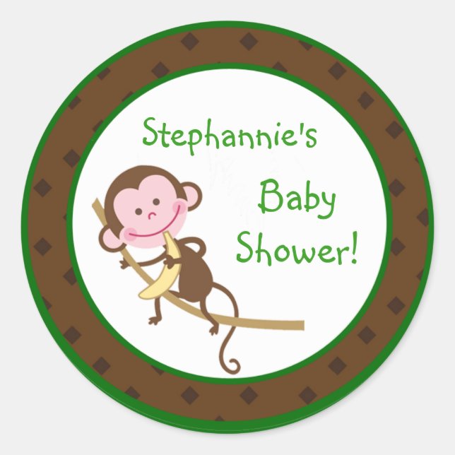 20 - 1.5"  Favor Stickers MonkeySwing Jungle Safar (Front)