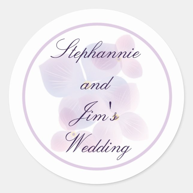 20 - 1.5" Favor Stickers Purple Dydrangea (Front)