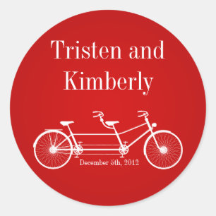 20 - 1.5"  Favor Stickers Red Double Bike