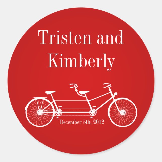 20 - 1.5"  Favor Stickers Red Double Bike (Front)