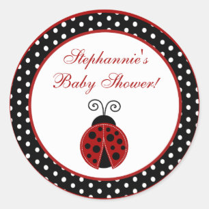 20 - 1.5"  Favor Stickers Red Ladybug