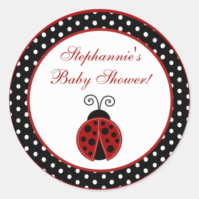 20 - 1.5"  Favor Stickers Red Ladybug (Front)