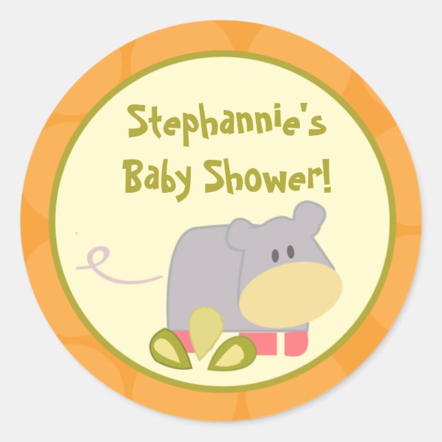 20 - 1.5" Favor Stickers Tropical Punch Elephant (Front)